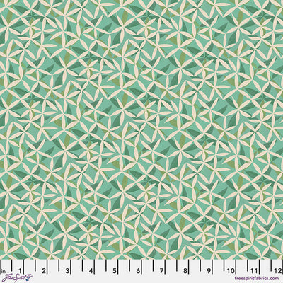 Star Flower Dance Green Cotton Fabric - 44"/45" Per Yard