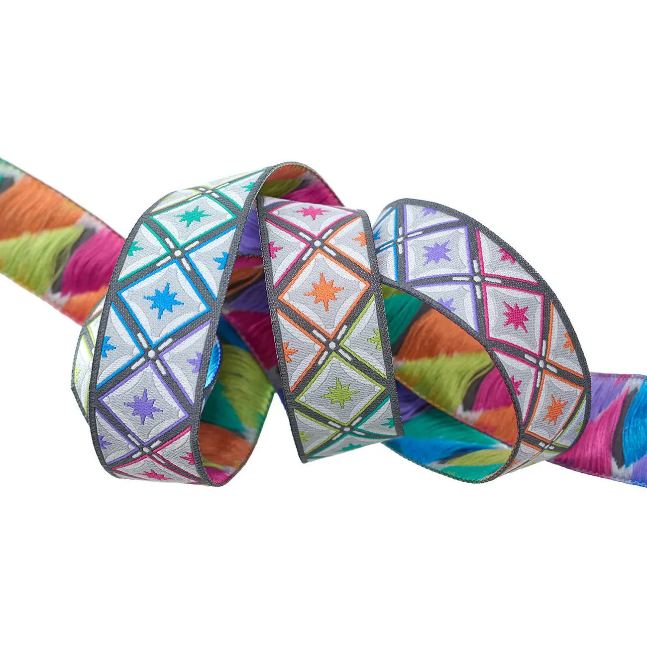 Stargazer in Storm Woven Jacquard Ribbon - 7/8in x 15yds