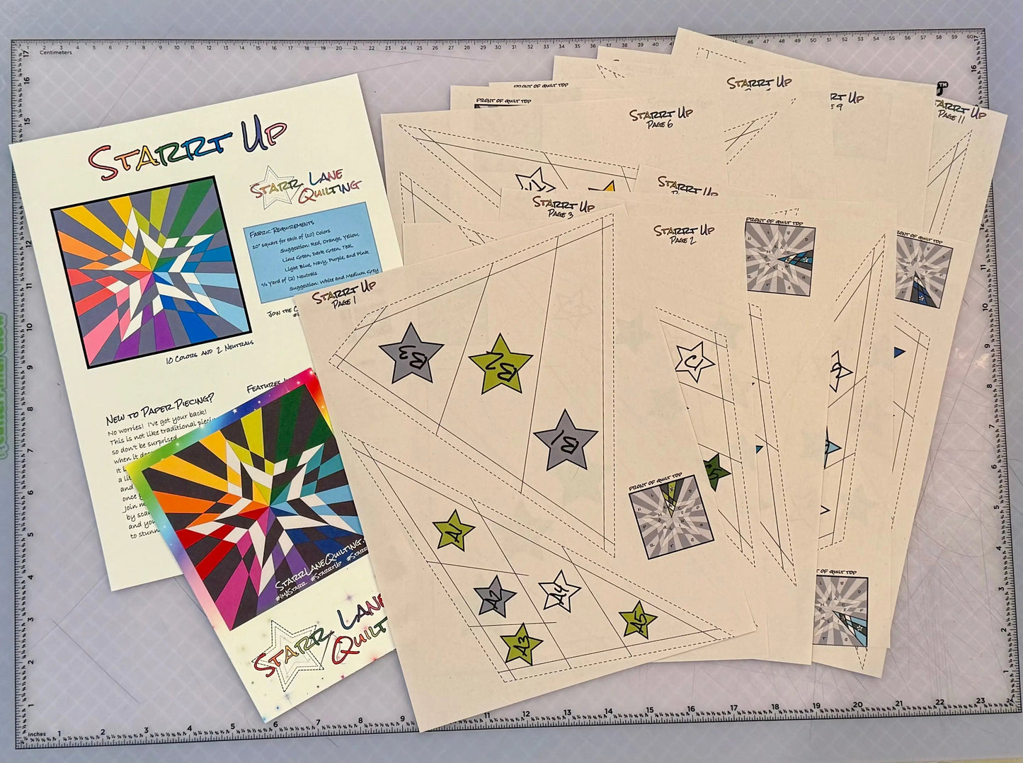 Patrón de Papel para Piezas de Quilt Starrt Up