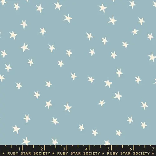 Nuevo Tejido de Algodón Azul Suave Estrellado - 43"/44" por Yarda