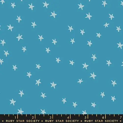 Starry New Vintage Blue Cotton Fabric - 43"/44" Per Yard