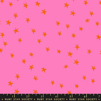 Tissu en coton rose vif étoilé - 43"/44" par yard