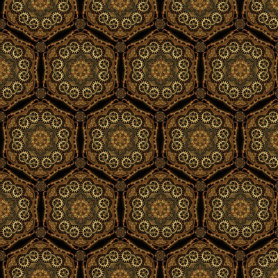 Steampunk Menagerie Gear Stars Cotton Fabric - 44"/45" Per Yard