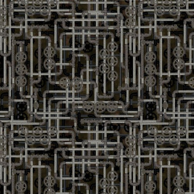 Steampunk Menagerie Pipes Cotton Fabric - 44"/45" Per Yard