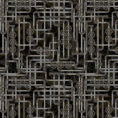 Steampunk Menagerie Pipes Cotton Fabric - 44"/45" Per Yard