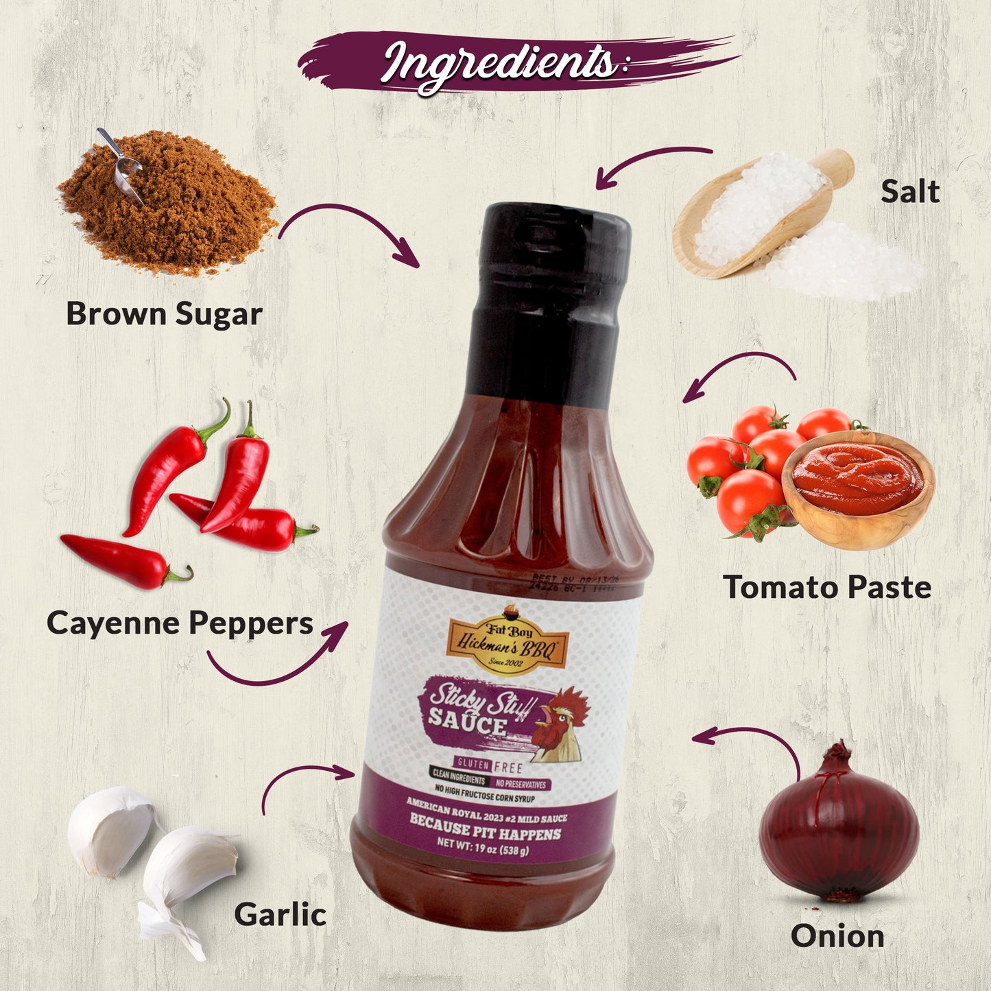 Sauce BBQ Naturelle Sans Gluten Sticky Stuff - Pack de 2