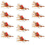 Kaufmann's Premium Orange Crystal Stimulator Dry Flies - 12 Pack, Size 12 Hooks - Korvel