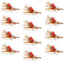 Kaufmann's Vibrant Orange Crystal Stimulator Dry Fly - 12 Pack, Size 10 Hooks - Korvel