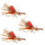 Kaufmann's Orange Crystal Stimulator Dry Fly - 3 Pack, Size 8 - Korvel