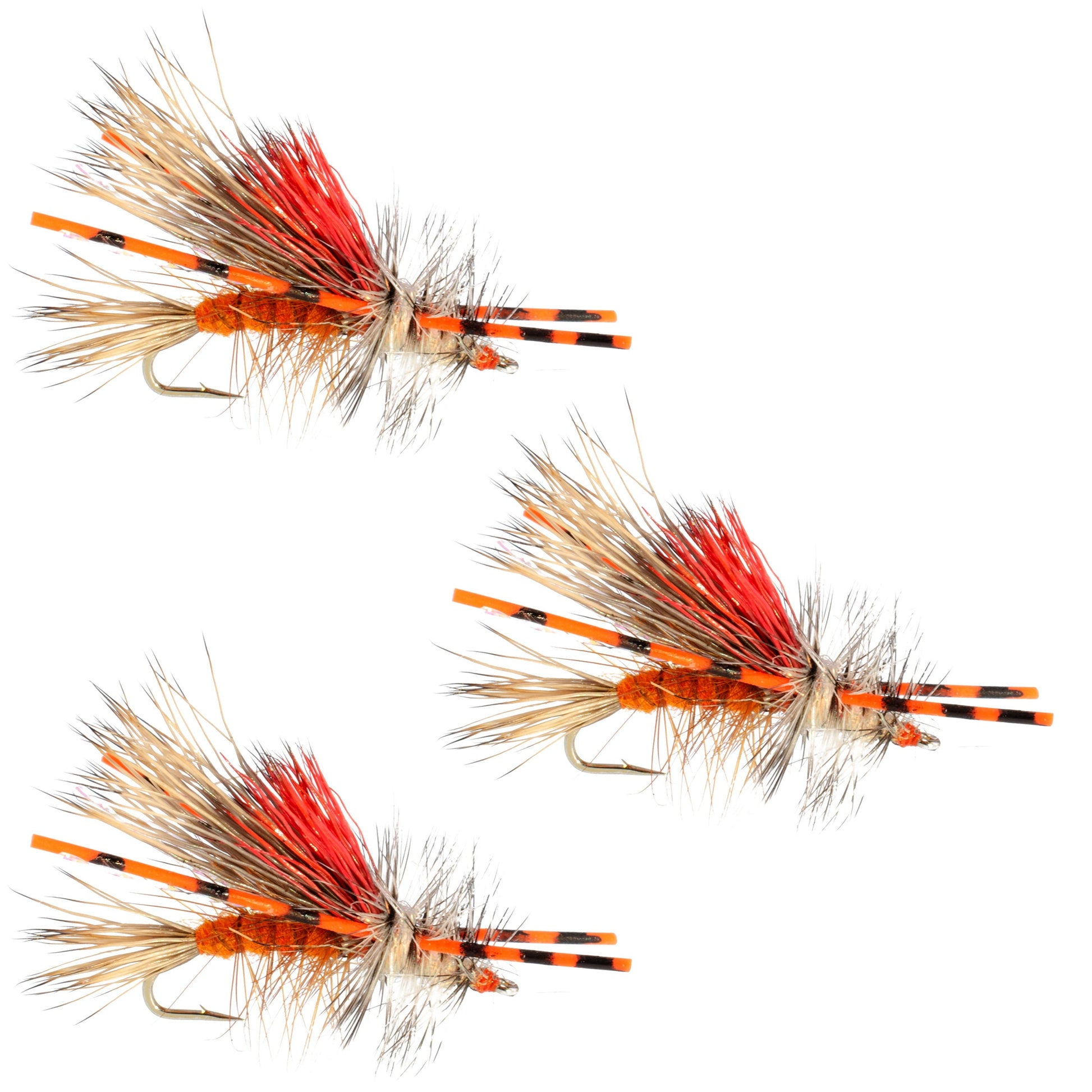 Kaufmann's Orange Crystal Stimulator Dry Fly - 3 Pack, Size 8 - Korvel