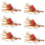 Kaufmann's Premium Orange Crystal Stimulator Dry Flies - Set of 6, Size 8 - Korvel