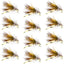 Kaufmann's Vibrant Yellow Crystal Stimulator Dry Fly - 12 Pack Size 10 - Korvel
