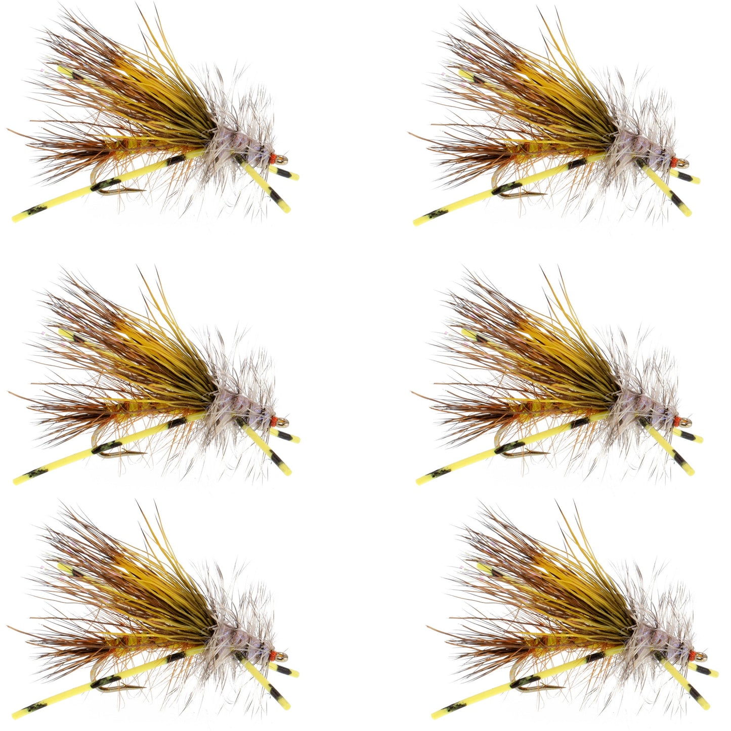Kaufmann's Vibrant Yellow Crystal Stimulator Dry Flies - Size 10 (Pack of 6) - Korvel