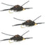 3-Pack Barbless Gold Bead Kaufmann's Black Stone Fly Nymphs with Rubber Legs - Size 10 - Korvel