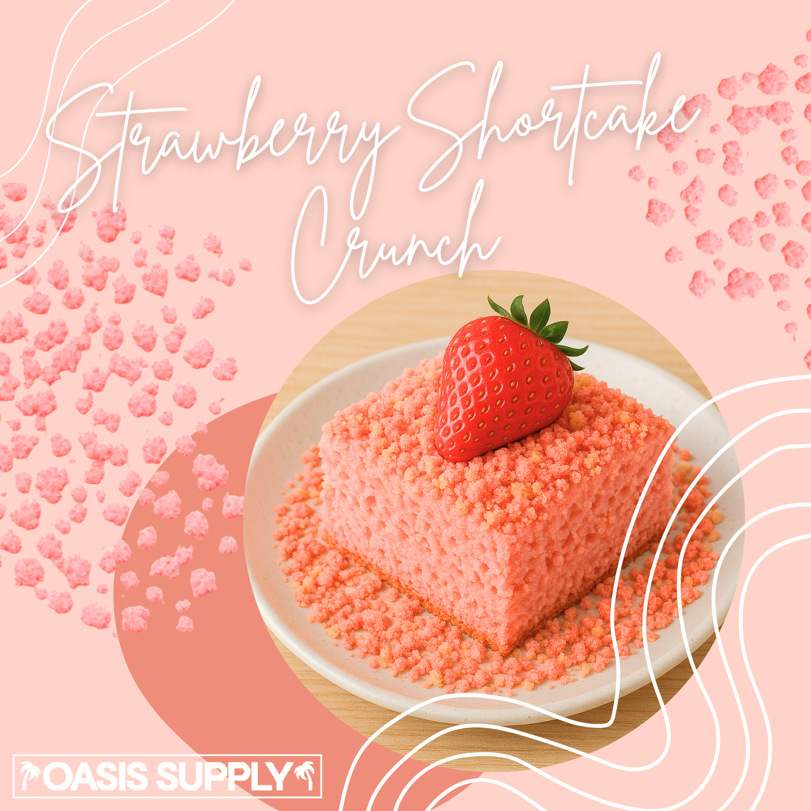 Oasis Supply, Ice Cream, Froyo Night, Cupcake, Bakery and Dessert Toppings 8 Ounce (Strawberry Shortcake Crunch) - Korvel