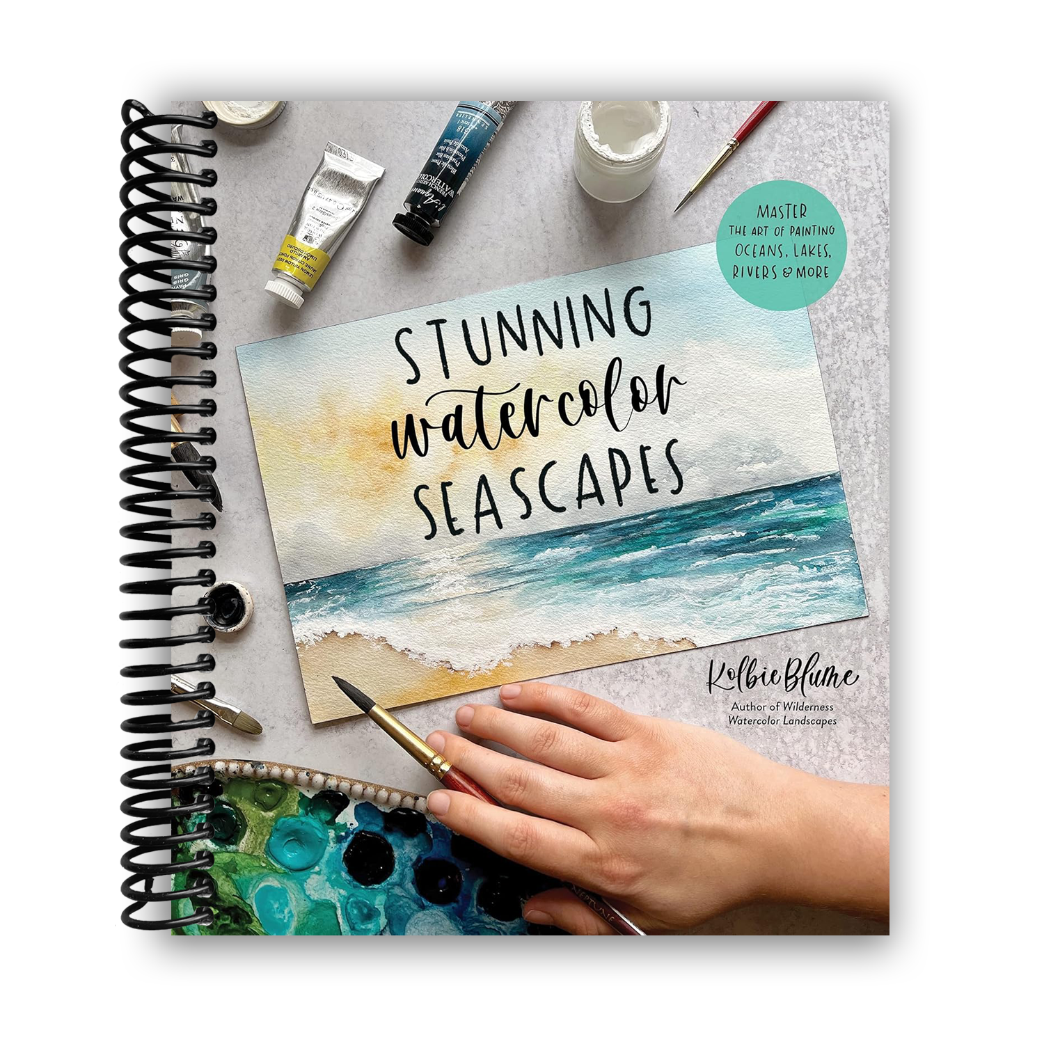 Mastering Watercolor Seascapes: A Comprehensive Guide to Painting Oceans, Rivers, and Lakes (Spiral Bound) - Korvel