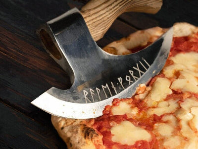 Personalized Viking Ax Pizza Cutter - 8-Inch J2 Steel Blade - Korvel