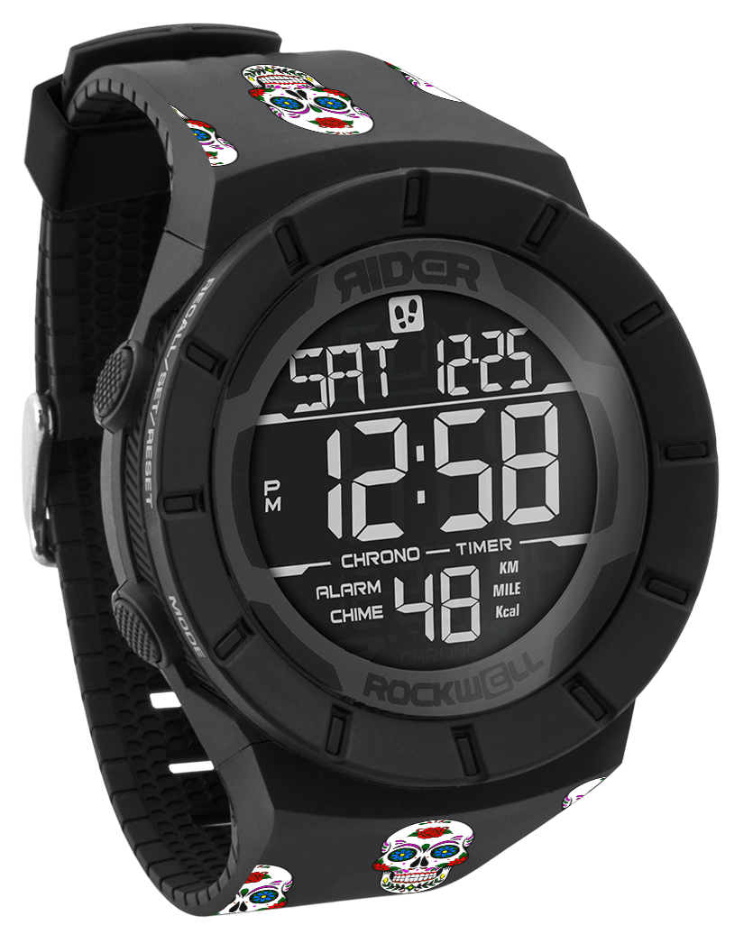 Coliseum Fit™ - Phantom Black Sugar Skull Watch - Korvel