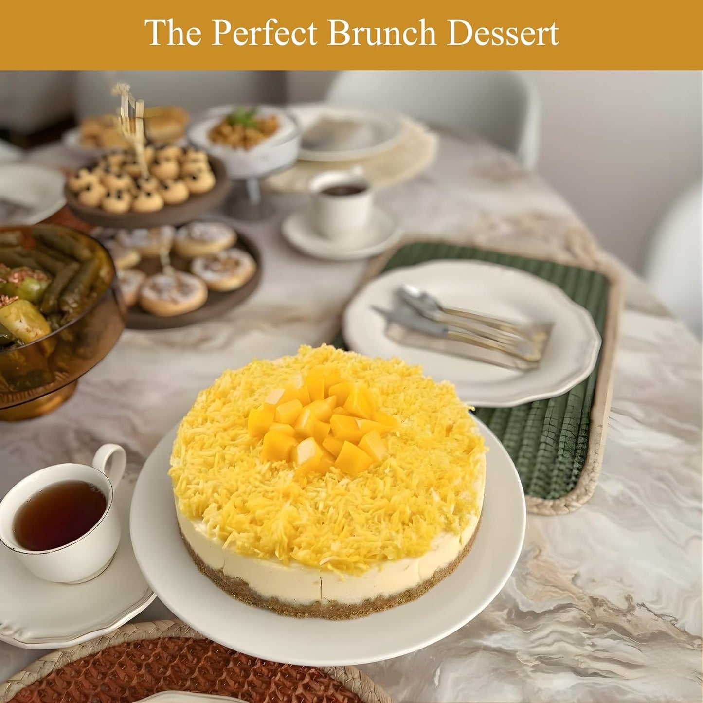Gâteau au fromage à la noix de coco et à la mangue sans sucre d'Andy Anand - Dessert gourmet