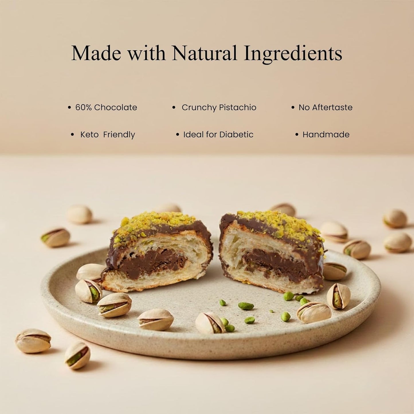 Andy Anand Sugar Free Dubai Chocolate Cake with Pistachios