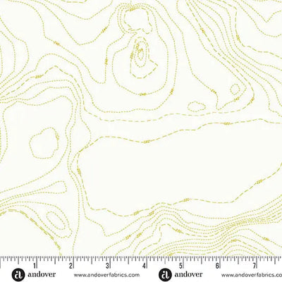 Tela de Topografía Chartreuse Sun Print Whisper - 44"/45" por Yarda