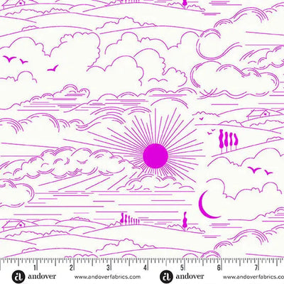 Tela Dwell Sun Print Whisper Magenta - 44"/45" por Yarda