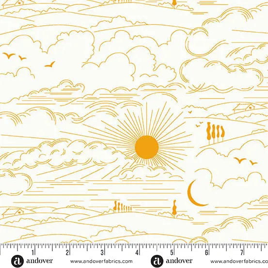 Tissu Sun Print Whisper Marigold Dwell - 44"/45" par yard