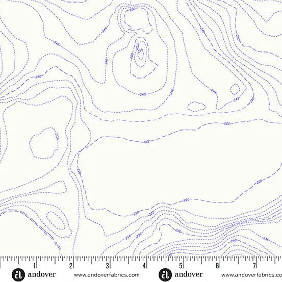 Sun Print Whisper Pond Topography Cotton Fabric