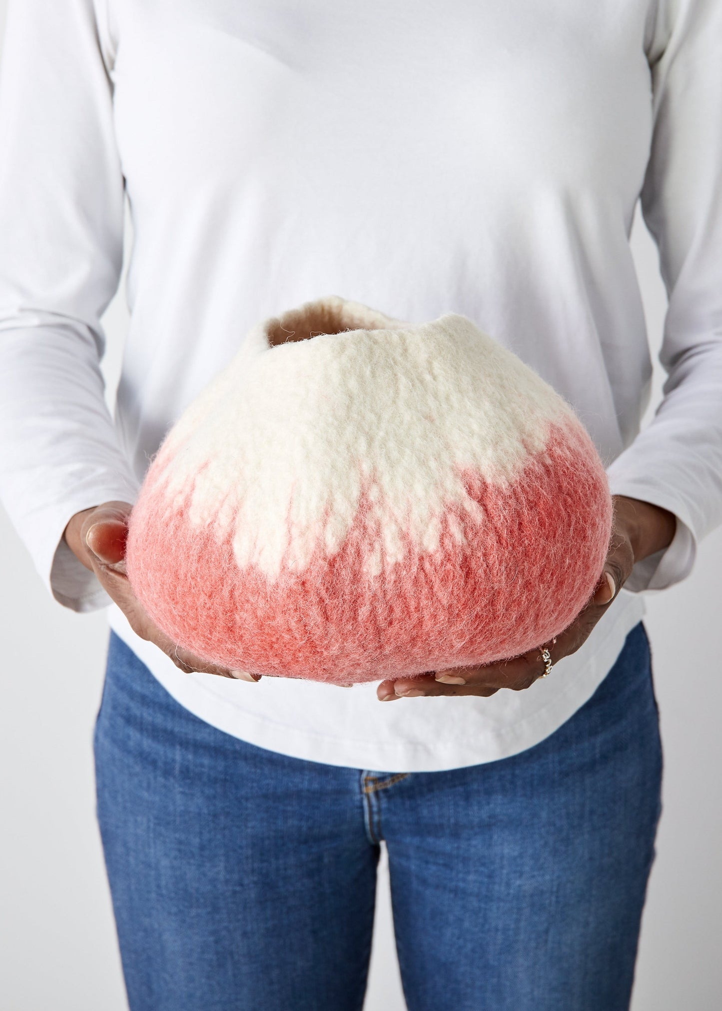 Bol Ukhamba en Laine Décoratif Corail Ensoleillé