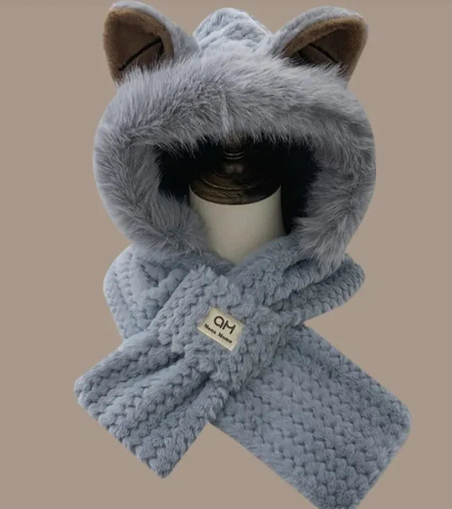 Chapeau à oreilles de renard en fourrure mignonne pour l'automne et l'hiver