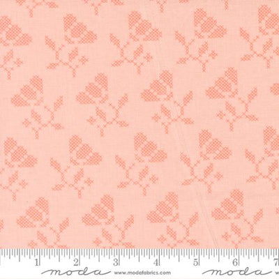 Sunbonnet Pink Blooming Stitches Cotton Fabric - 44"/45" Per Yard