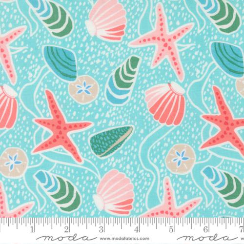 Surf Reef Sea Shells Cotton Fabric - 44"/45" Per Yard