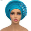 Elegant Floral Auto Gele Headwrap - 2024 African Turban