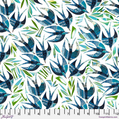 Tela de Algodón Azul con Golondrinas - 44"/45" por Yarda