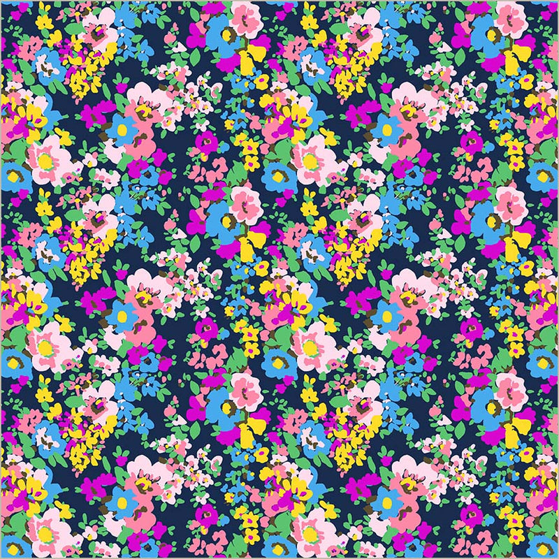 Sweet Talk Leann Midnight Cotton Fabric - 44"/45" Per Yard