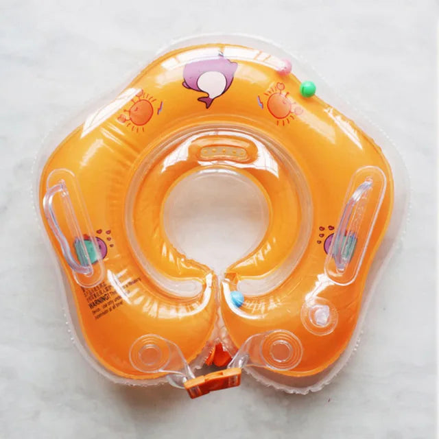 Swimming Baby Accessories Neck Ring Tube Safety Infant Float Circle for Bathing Inflatable Flamingo Inflatable - Korvel