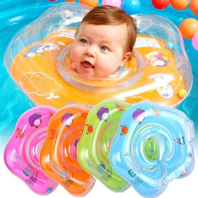 Swimming Baby Accessories Neck Ring Tube Safety Infant Float Circle for Bathing Inflatable Flamingo Inflatable - Korvel