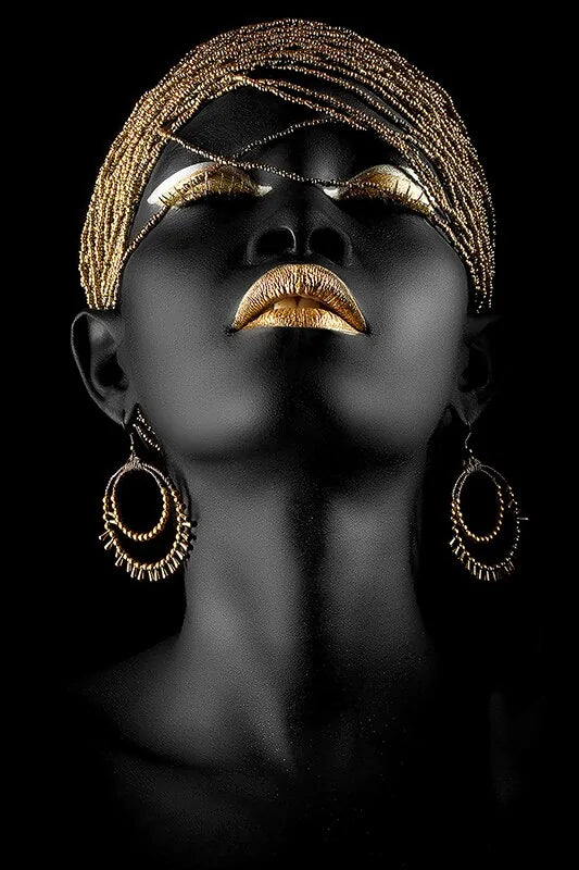 Impressions sur toile modernes premium - Femme noire africaine