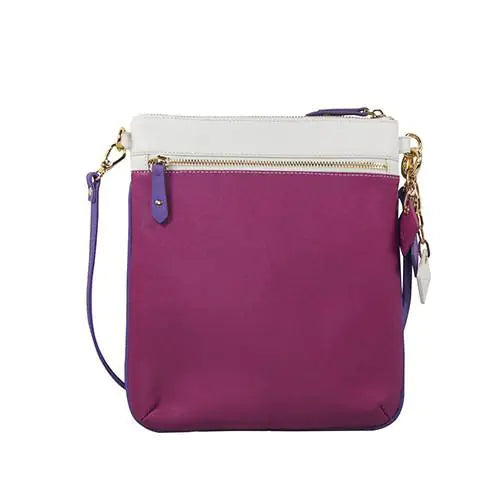 Bolso Cruzado de Cuero Lily - Blanco Salado/ Sandía