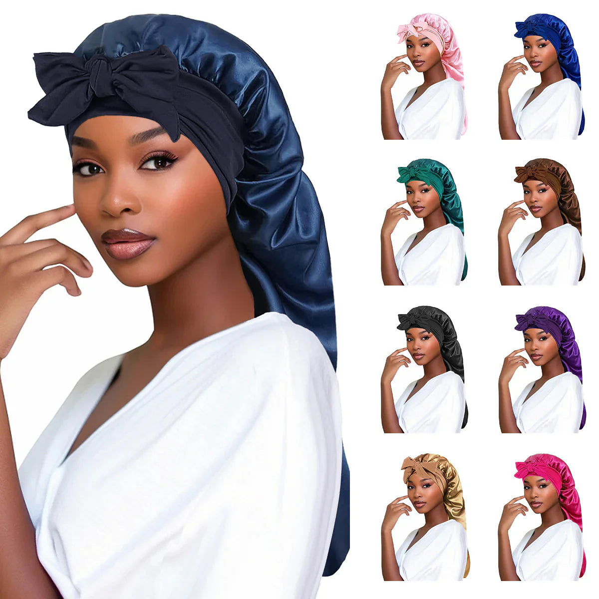 Bonnet Long avec Nœud Élégant