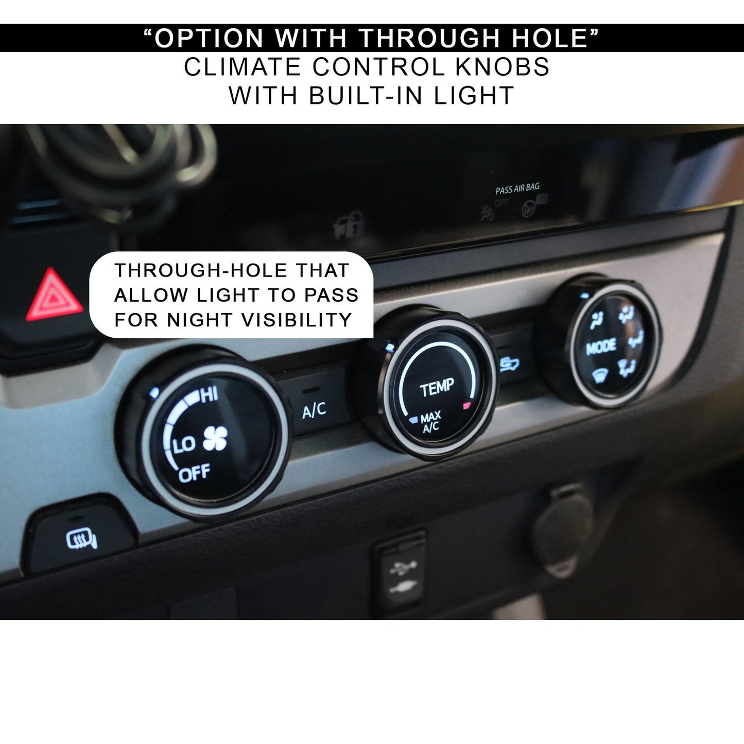Premium Blackout Control Knob Caps for Toyota Tacoma - Korvel