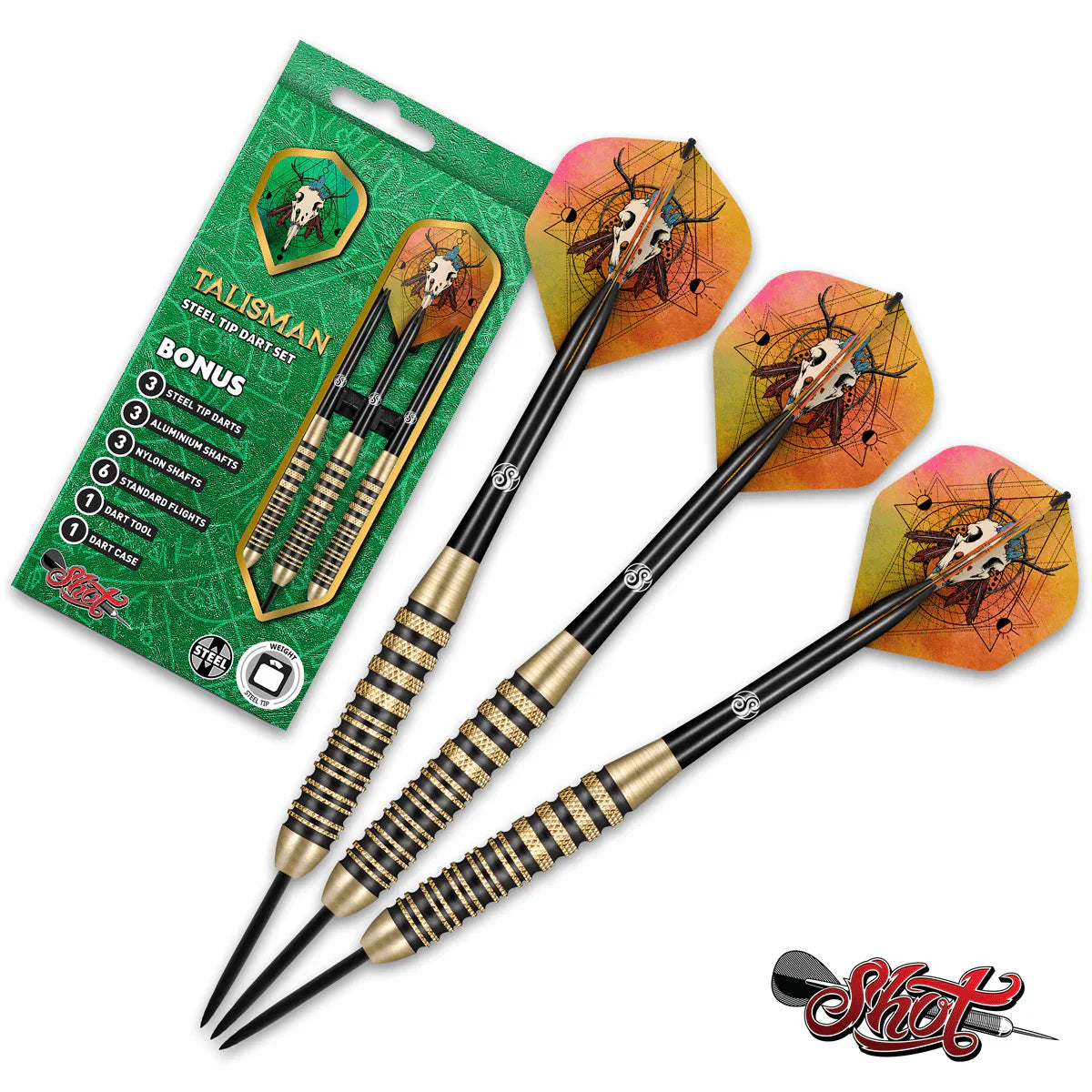 High-Performance 24g Steel Tip Darts Set by Shot Talisman - Korvel