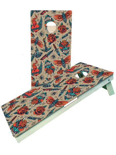 Artistic Tattoo-Inspired Cornhole Boards - Korvel