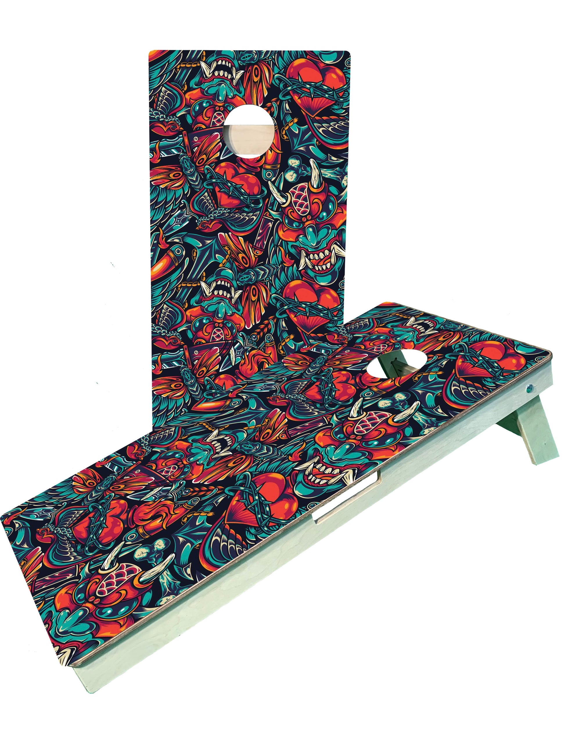 Artistic Tattoo-Inspired Cornhole Boards - Korvel
