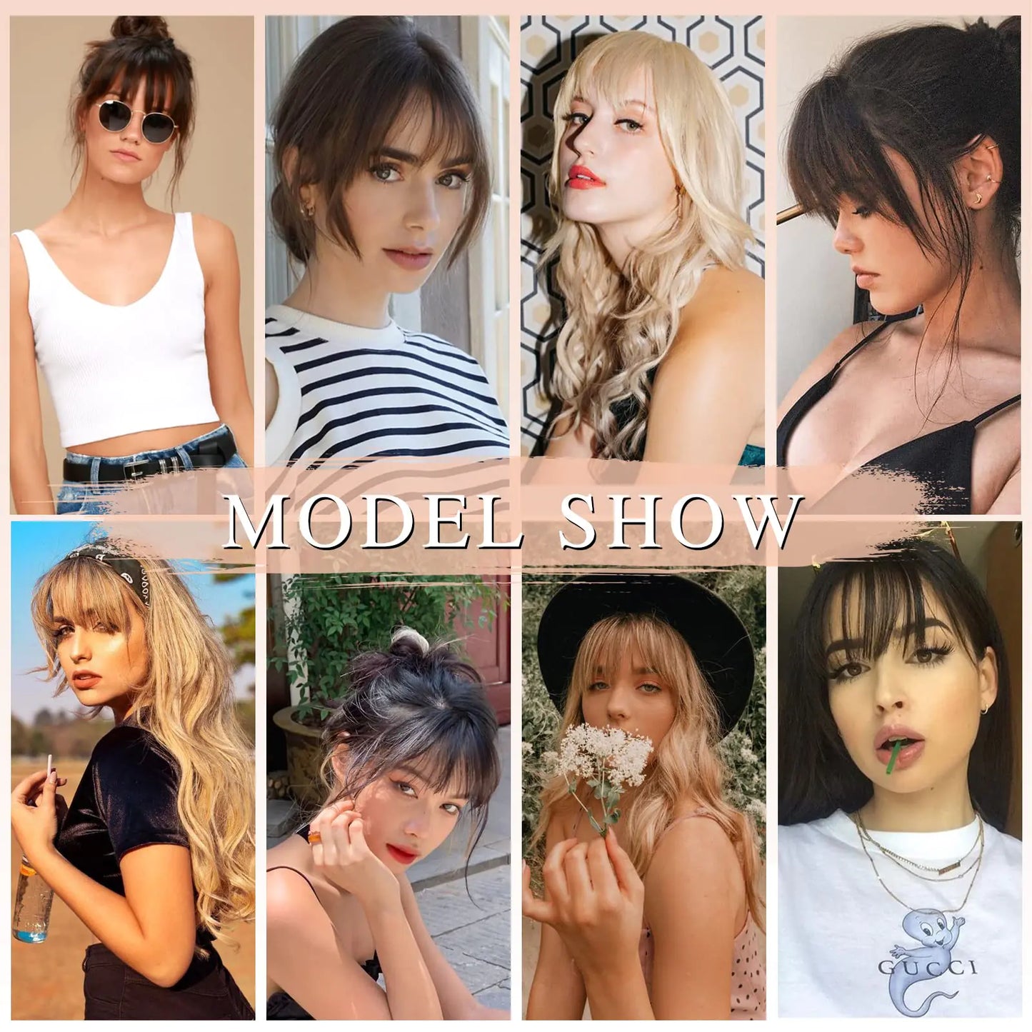 NAYOO Clip-In Bangs - Extensiones de Cabello Humano 100% Real