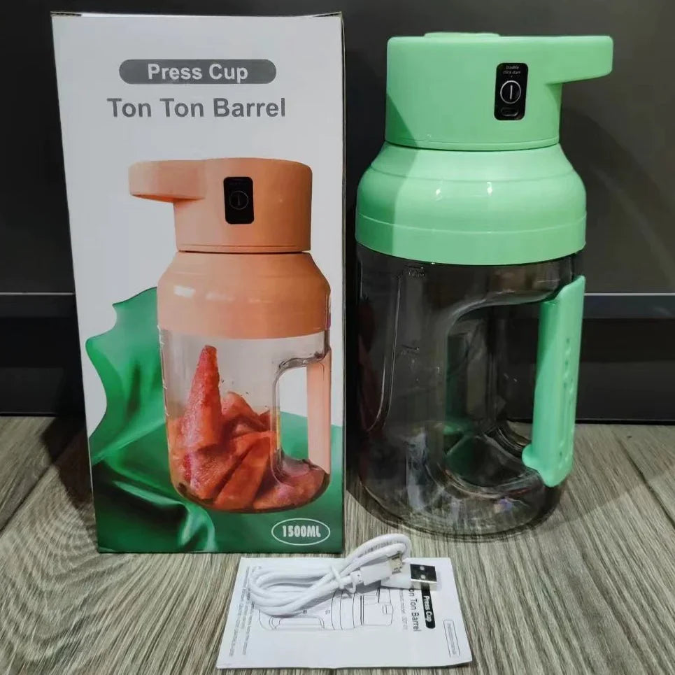 Portable Electric Juicer with 1500ml Capacity - USB Rechargeable
