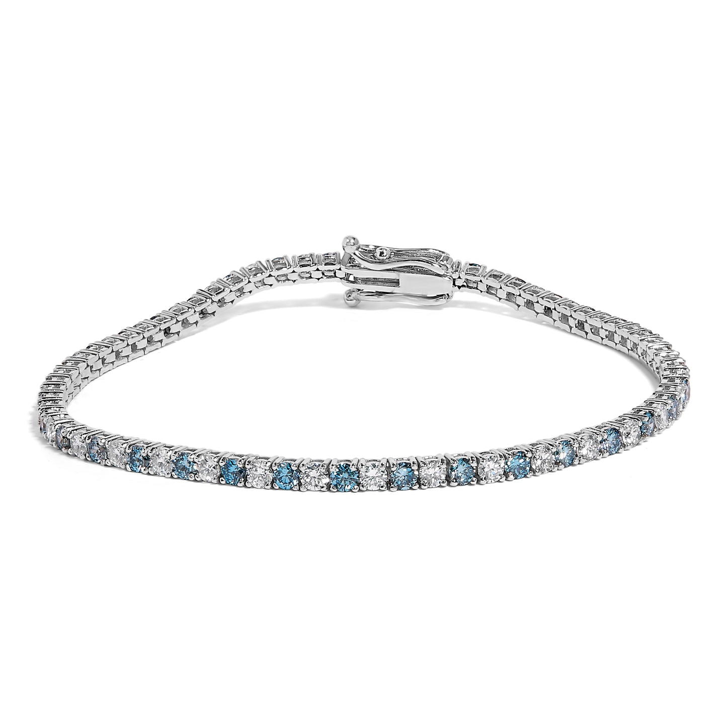 Pulsera de Tenis de Diamantes Crecidos en Laboratorio de Oro Blanco de 14K con 4.0 Cttw de Diamantes