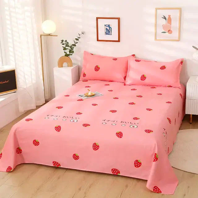 Premium Cotton Fitted Bed Sheet and Pillowcase Set