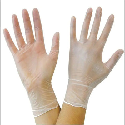 General Purpose Clear Vinyl Disposable Gloves - Medium (100 pcs)
