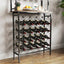 Soporte de Vino Alto Elegante con Almacenamiento para Copas